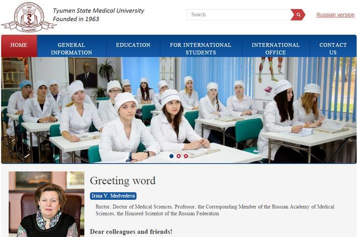 Разработка сайта Тюменской государственной медицинской академии